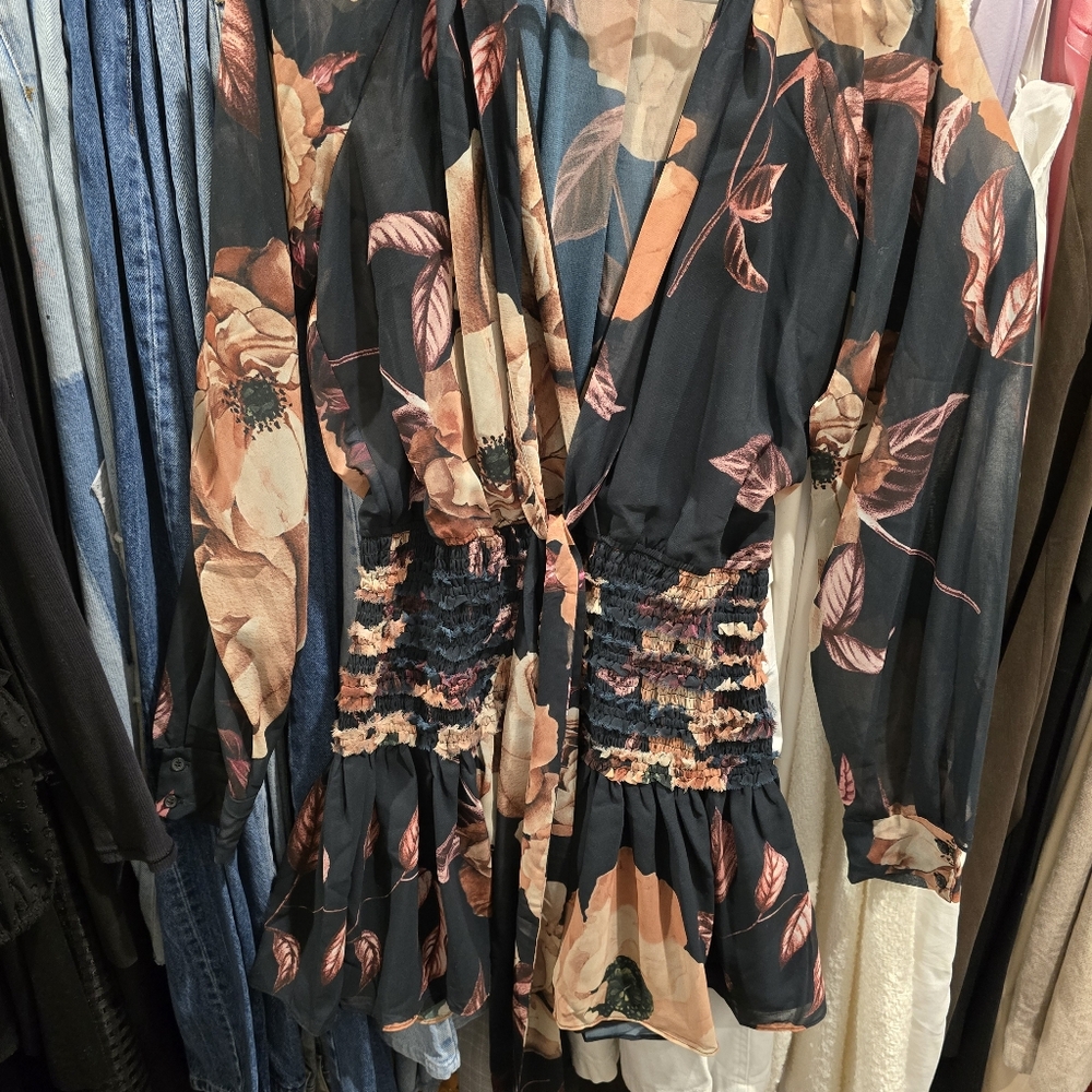 Camilla & Marc Floral Black Dress